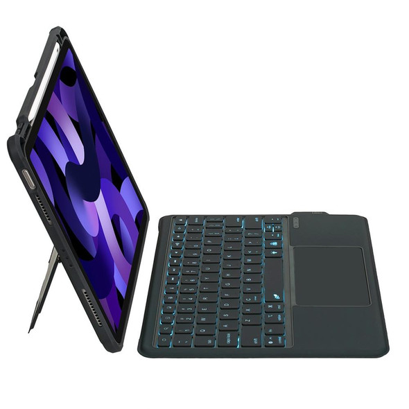 For iPad 10th Gen 10.9 2022 A-66 Touch Backlight Split Type Bluetooth Keyboard Leatherette Case