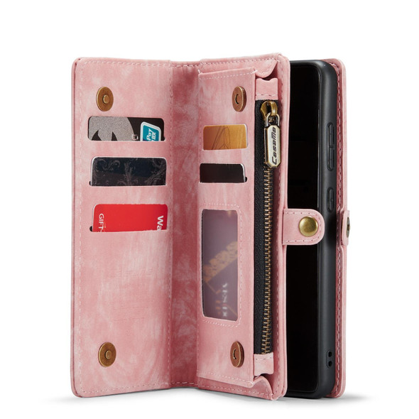 For Samsung Galaxy S20 CaseMe Detachable Multifunctional Horizontal Flip Leatherette Case, with Card Slot & Holder & Zipper Wallet & Photo Frame (Pink)