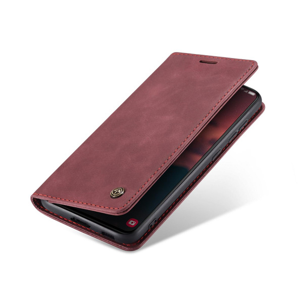 For Samsung Galaxy S23+ 5G CaseMe 013 Multifunctional Horizontal Flip Leatherette Phone Case(Wine Red)