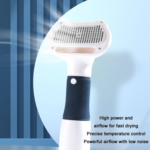 3 in 1 600W Pet Electric High Wind Hair Removal Blowing Combs, Specification: UK Plug 220-240V(Navy)
