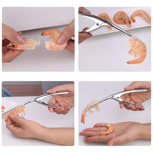 2 PCS 304 Stainless Steel Shrimp Shelling Tool Seafood Shell Remover Kitchen Gadgets