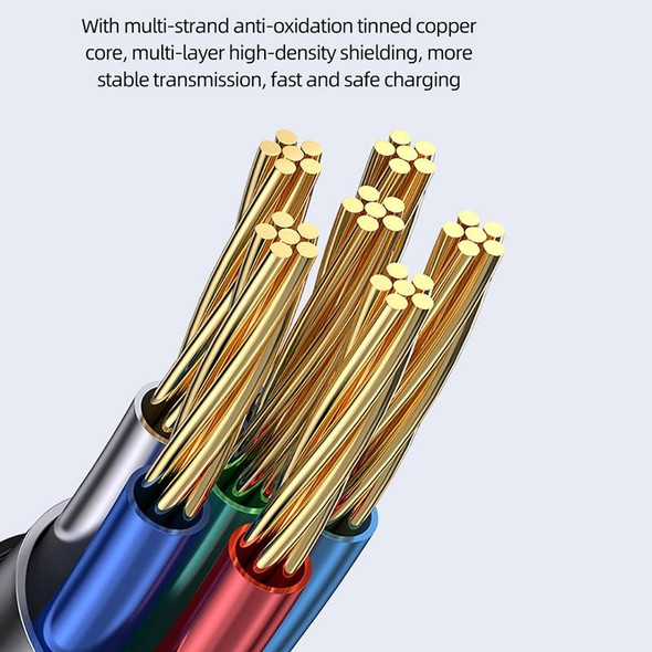 USAMS Type-C to 8 Pin PD20W Aluminum Alloy Transparent Digital Display Fast Charge Data Cable, Cable Length:2m(Purple)