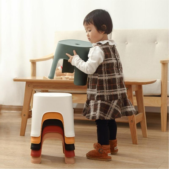 2 PCS Household Bathroom Row Stools Plastic Stools Thickened Low Stools Square Stools Small Benches, Colour: Maple Yellow Adult