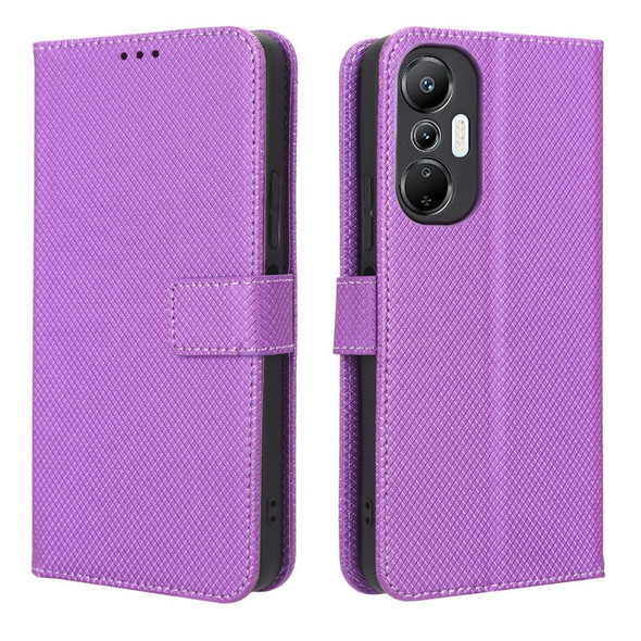 For Infinix Hot 20S X6827 Diamond Texture Leatherette Phone Case(Purple)
