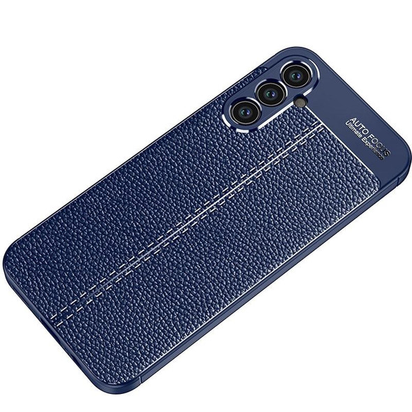 For Samsung Galaxy A34 Litchi Texture Shockproof TPU Phone Case(Blue)