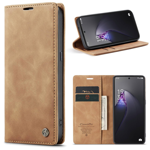 For OPPO Reno8 Pro 5G Global CaseMe 013 Multifunctional Horizontal Flip Leatherette Phone Case(Brown)