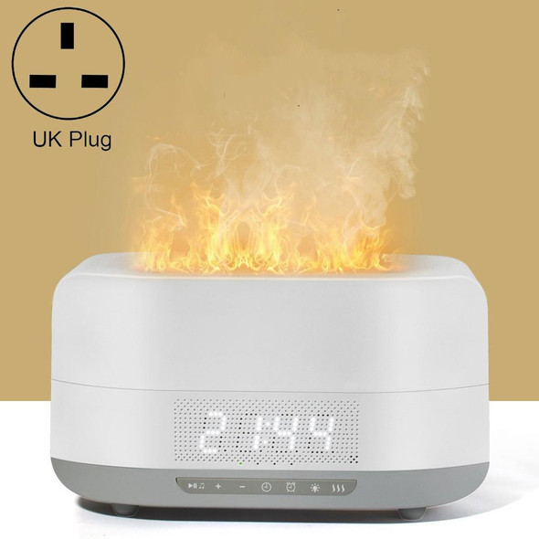 400ml Simulation Flame Humidifier Home Essential Oil Aromatherapy Machine, Color: White C Bluetooth(UK Plug)