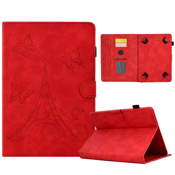 For 7 inch Tablets Tower Embossed Leatherette Tablet Case(Red)