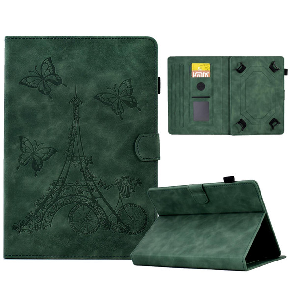 For 7 inch Tablets Tower Embossed Leatherette Tablet Case(Green)