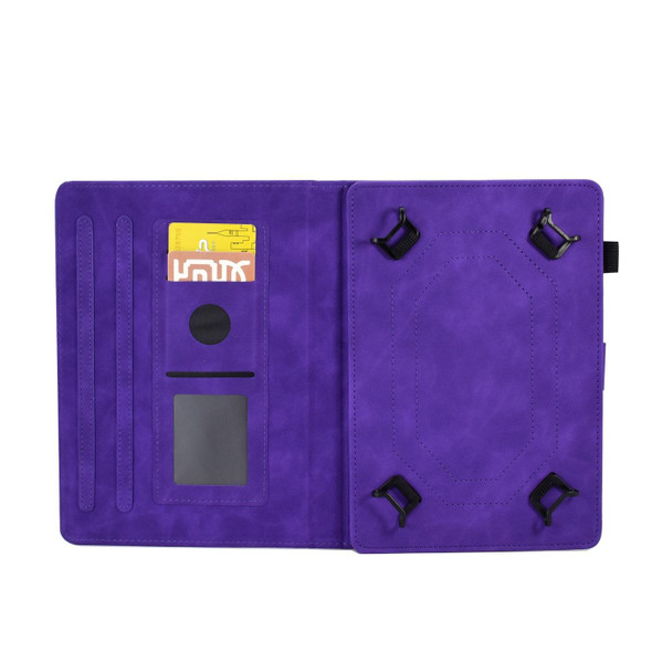 For 8 inch Tablets Tower Embossed Leatherette Tablet Case(Purple)