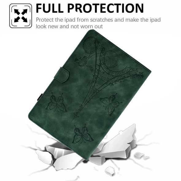 For 10 inch Tablets Tower Embossed Leatherette Tablet Case(Green)