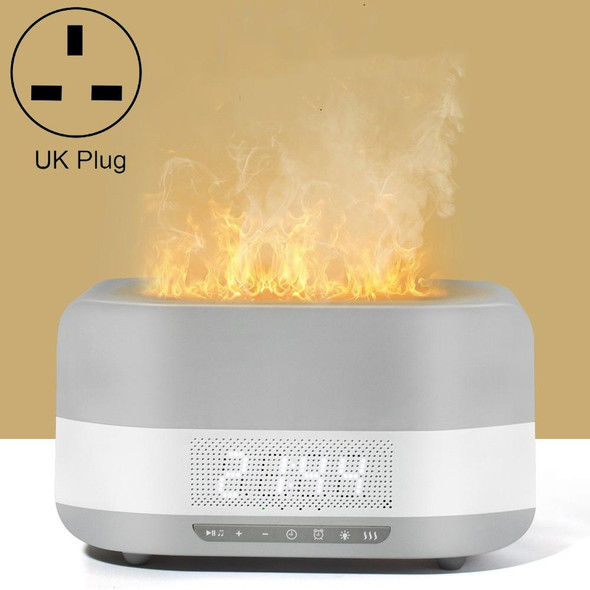 400ml Simulation Flame Humidifier Home Essential Oil Aromatherapy Machine, Color: Gray C  Bluetooth(UK Plug)