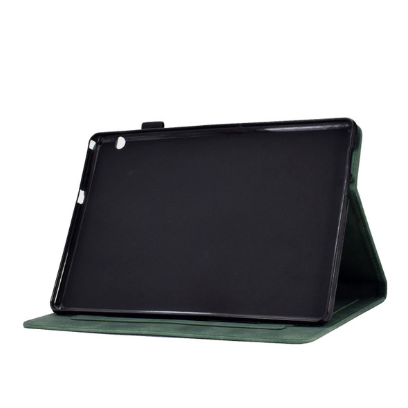 For Huawei MediaPad T5 Tower Embossed Leatherette Tablet Case(Green)