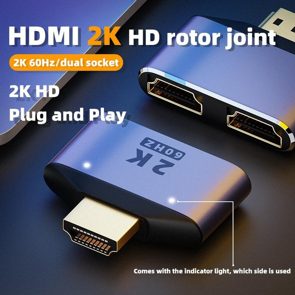 2 in 1 2K 60Hz HDMI Adapter with Indicator Lights