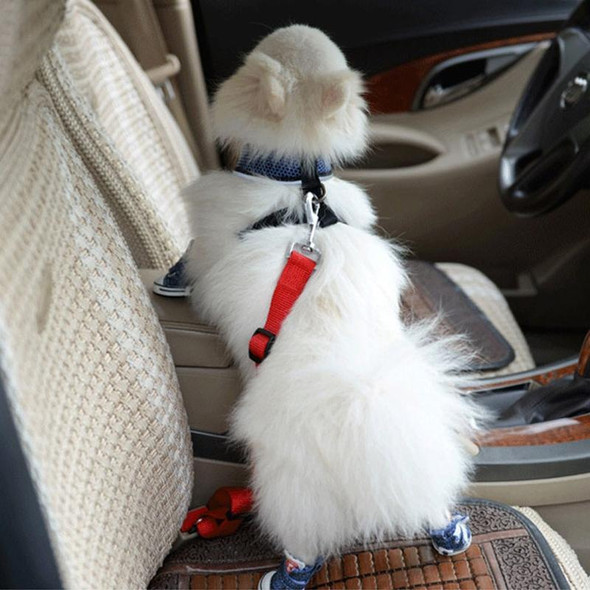 2 PCS Nylon Harness Leash Clip Pet Dog Car Seat Belt Security Belt(Blue)