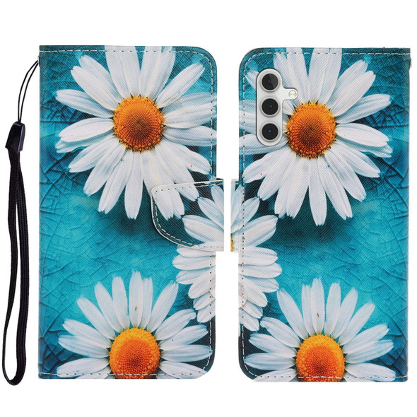 For Samsung Galaxy A34 Colored Drawing Pattern Leatherette Phone Case(Daisy)