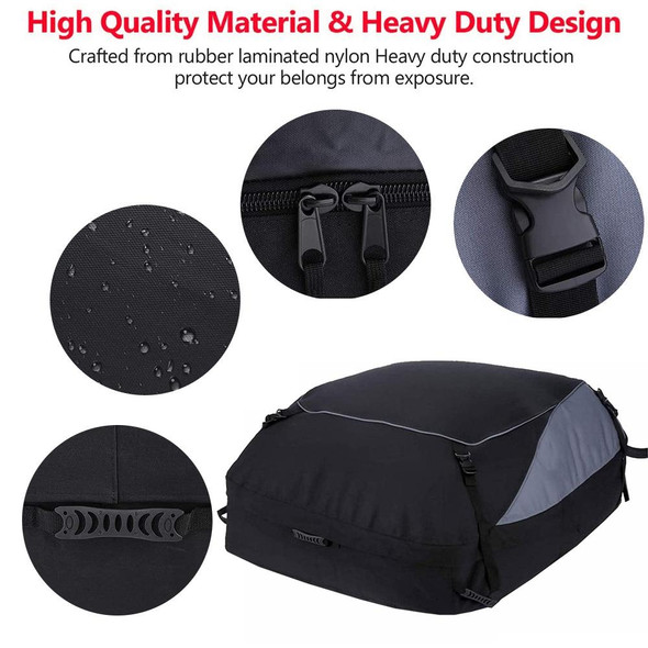 600D Oxford Cloth Car Luggage Bag Outdoor SUV Foldable Roof Bag, Size: S: 105  90  45cm(Black+Gray)