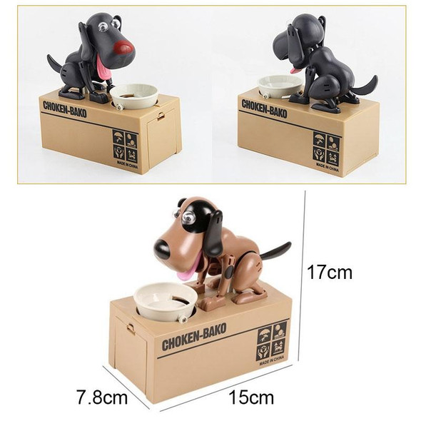 Creative Cartoon Edacious Puppy Automatic Money Eating Coin Saving Box, Gray Dog