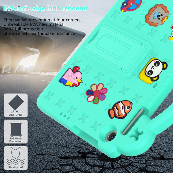 For Lenovo Tab M10 3rd Gen TB328FU / TB328XU 2022 10.1 Handle Kickstand Children EVA Shockproof Tablet Case(Mint Green)