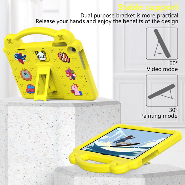 For Huawei MatePad T10S 10.1 / T10 9.7 Handle Kickstand Children EVA Shockproof Tablet Case(Yellow)