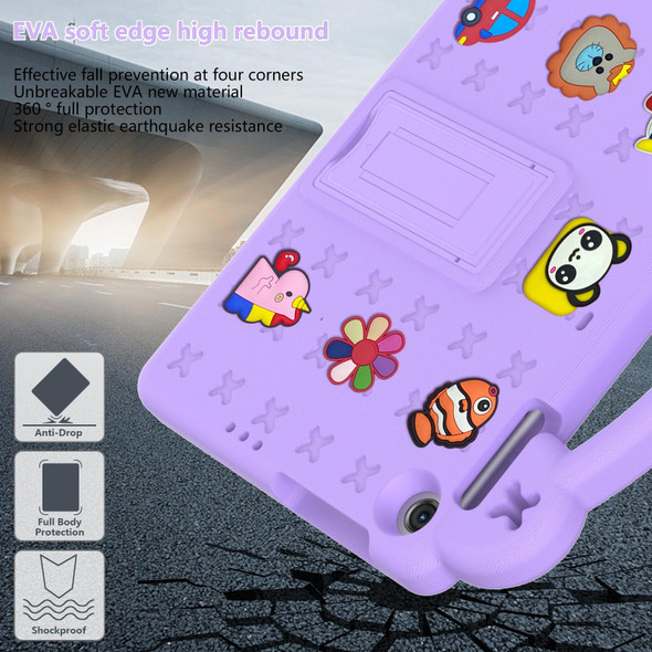 For Huawei MatePad T10S 10.1 / T10 9.7 Handle Kickstand Children EVA Shockproof Tablet Case(Light Purple)