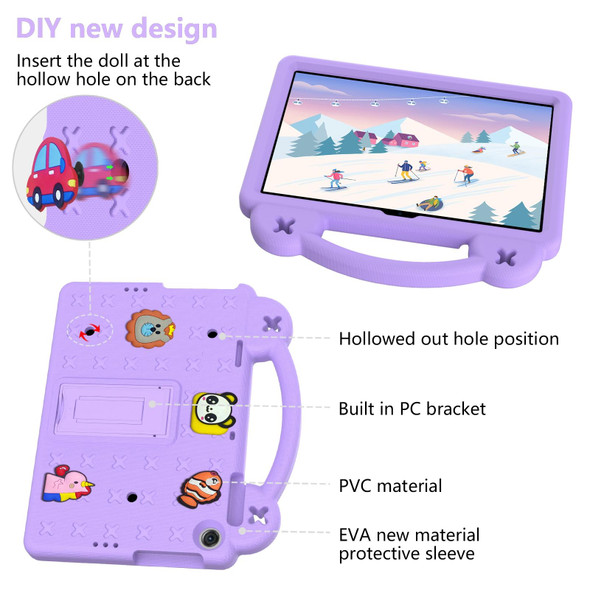 For Huawei MatePad T10S 10.1 / T10 9.7 Handle Kickstand Children EVA Shockproof Tablet Case(Light Purple)