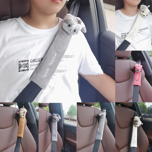 002 Cute Cartoon Thicked Seat Belt Anti-Strangled Protective Cushion, Length: 30.5cm (Bear)