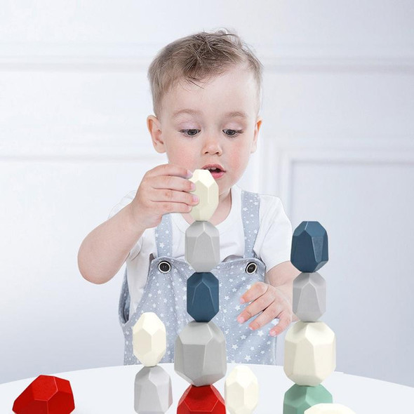 11 Grains Beech Color Children Early Teachings Stack Stone Building Blocks Wood Stack Stone Toys