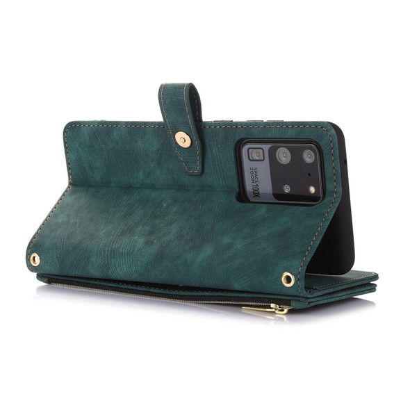 For Samsung Galaxy S20 Ultra Dream 9-Card Wallet Zipper Bag Leatherette Phone Case(Green)