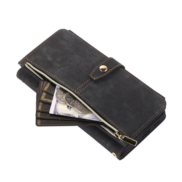 For Samsung Galaxy S20 Dream 9-Card Wallet Zipper Bag Leatherette Phone Case(Black)