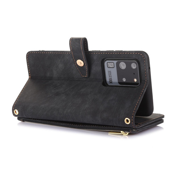 For Samsung Galaxy S20 Dream 9-Card Wallet Zipper Bag Leatherette Phone Case(Black)