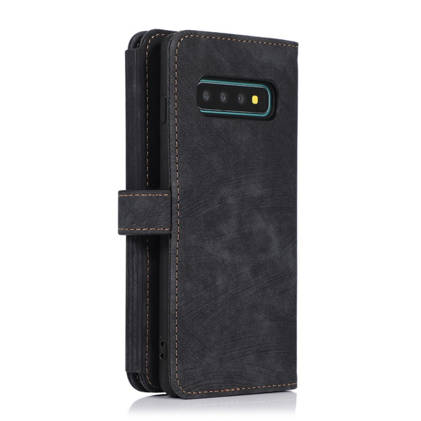 For Samsung Galaxy S10+ Dream 9-Card Wallet Zipper Bag Leatherette Phone Case(Black)