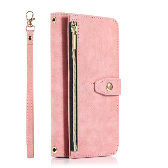 For Samsung Galaxy S22+ 5G Dream 9-Card Wallet Zipper Bag Leatherette Phone Case(Pink)