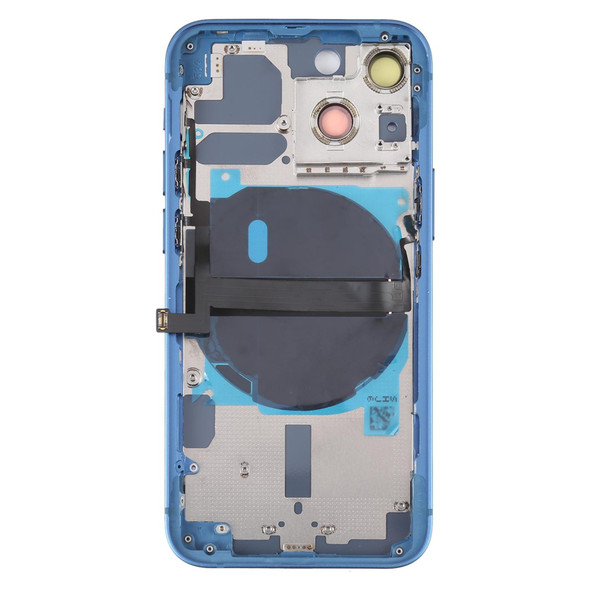 For iPhone 13 mini Battery Back Cover with Side Keys & Card Tray & Power + Volume Flex Cable & Wireless Charging Module(Blue)