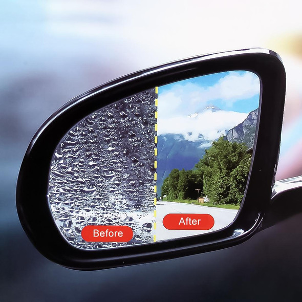 For Audi Q5 / Q7L 2018 Car PET Rearview Mirror Protective Window Clear Anti-fog Waterproof Rain Shield Film