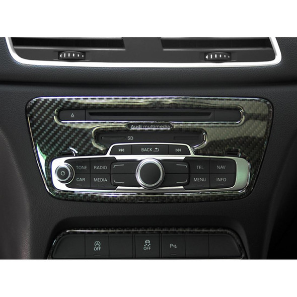 3 PCS Carbon Fibre Car CD Central Control Panel Decorative Sticker for Audi Q3
