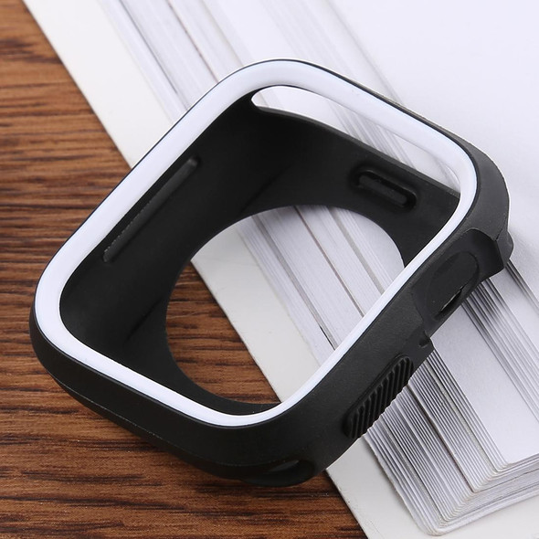 Silicone Full Coverage Case for Apple Watch Series 5 & 4 40mm(Black White)