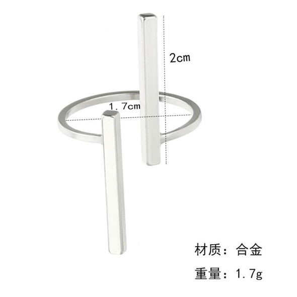 Creative Simple Geometry Opening Finger Rings Personality Jewelry(Gold)
