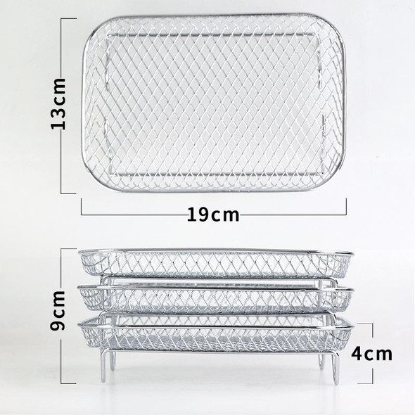 Air Fryer Accessories Three-Layer Steam Rack Stackable Dehydration Rack(Rectangle)