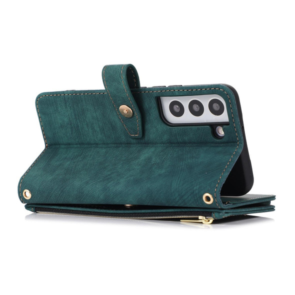 For Samsung Galaxy S21 5G Dream 9-Card Wallet Zipper Bag Leatherette Phone Case(Green)