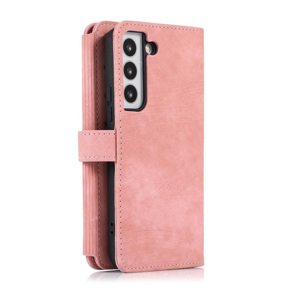 For Samsung Galaxy S21 5G Dream 9-Card Wallet Zipper Bag Leatherette Phone Case(Pink)