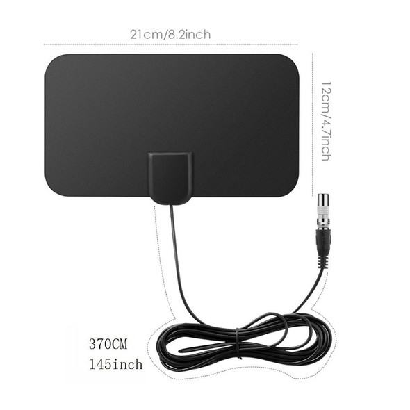 DVB-T2 50 Miles Range 20dBi High Gain Amplified Digital HDTV Indoor TV Antenna with 3m Coaxial Cable