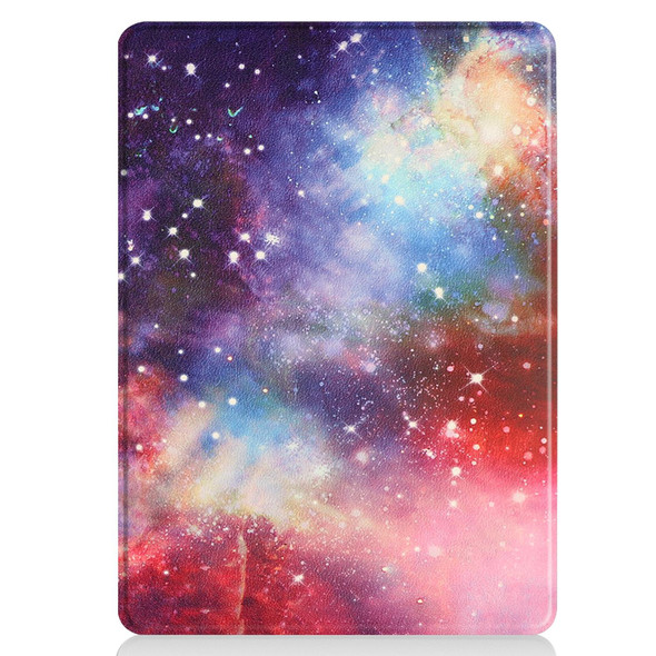 For Microsoft Surface Pro 9 Custer Painted 3-Fold Holder Leatherette Tablet Case(Milky Way Nebula)