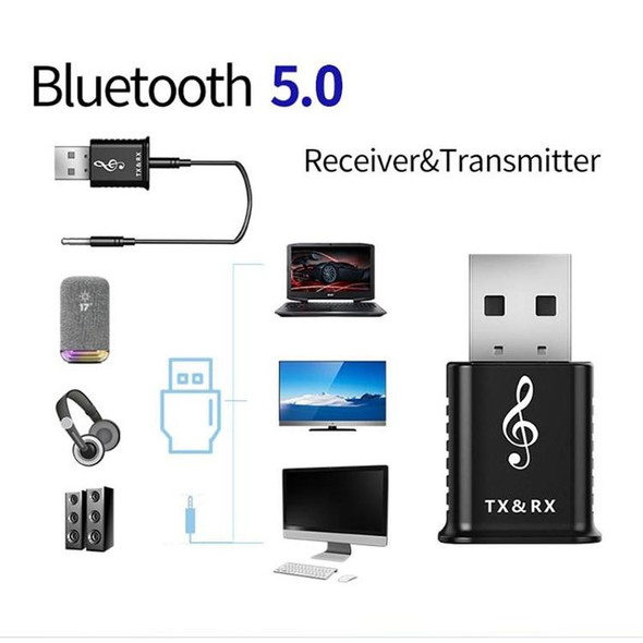 MSD168 2 in 1 Bluetooth Transmitter Receiver Mini 3.5mm AUX Stereo Wireless Bluetooth 5.0 Adapter For Car TV PC MP3