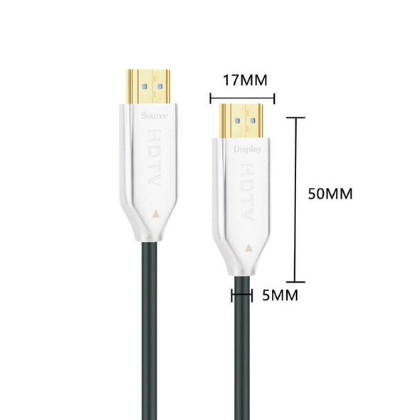 2.0 Version HDMI Fiber Optical Line 4K Ultra High Clear Line Monitor Connecting Cable, Length: 80m With Shaft(White)