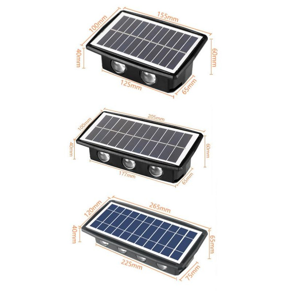 8LED Solar Wall Lamp Outdoor Waterproof Up And Down Double-headed Spotlights(Color Light)