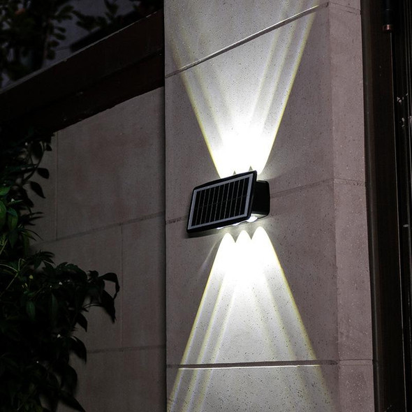 6LED Solar Wall Lamp Outdoor Waterproof Up And Down Double-headed Spotlights(White Light)