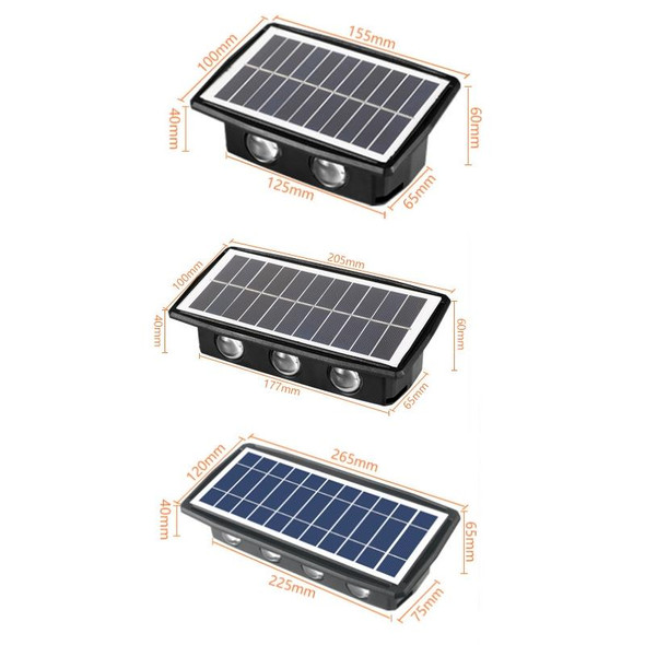 8LED Solar Wall Lamp Outdoor Waterproof Up And Down Double-headed Spotlights(Warm Light)