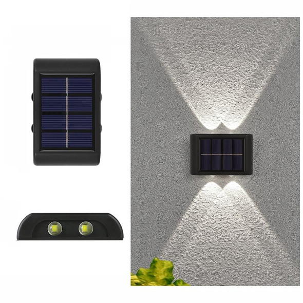 4LED NiMH Solar Wall Lamp Outdoor Waterproof Up And Down Double-headed Spotlights(White Light)