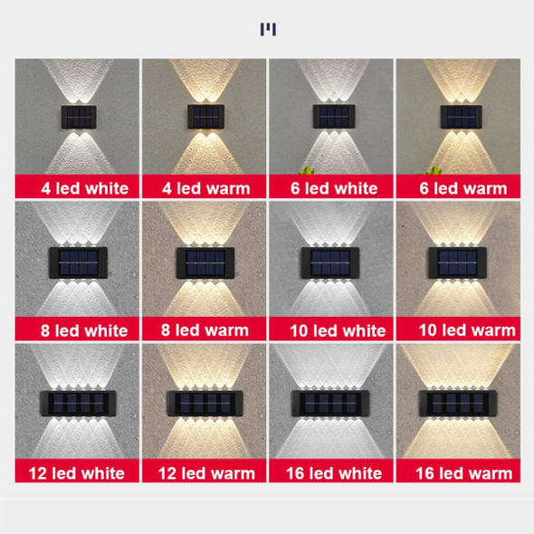 4LED NiMH Solar Wall Lamp Outdoor Waterproof Up And Down Double-headed Spotlights(White Light)